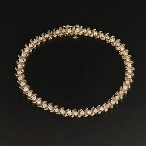 10K 1.46 CTW Diamond "S" Link Bracelet